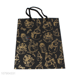 Creative black bronzing pattern holiday gift bag tote bag