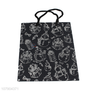 Creative black bronzing pattern holiday gift bag tote bag