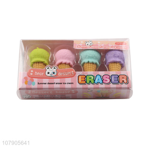 Good Quality Cute Ice Cream Shape Eraser Creative Stationery