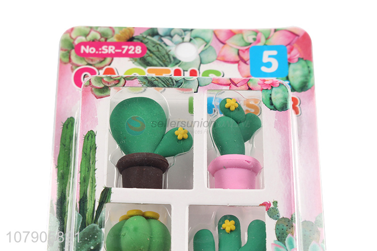 Fashion Style Mini Cactus Eraser Funny Students Stationery