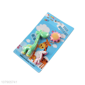 Best Selling Cartoon Giraffe Shape Eraser Funny Stationery