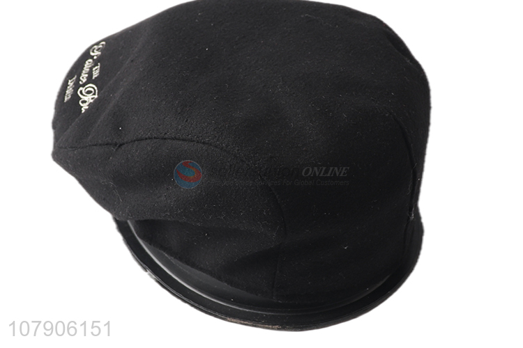 Online wholesale fashion ladies girls winter embroidered beret hat cap