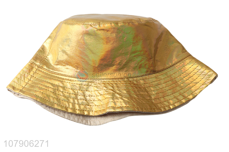 New product metallic color double-sided UV protection bucket hat sun hat