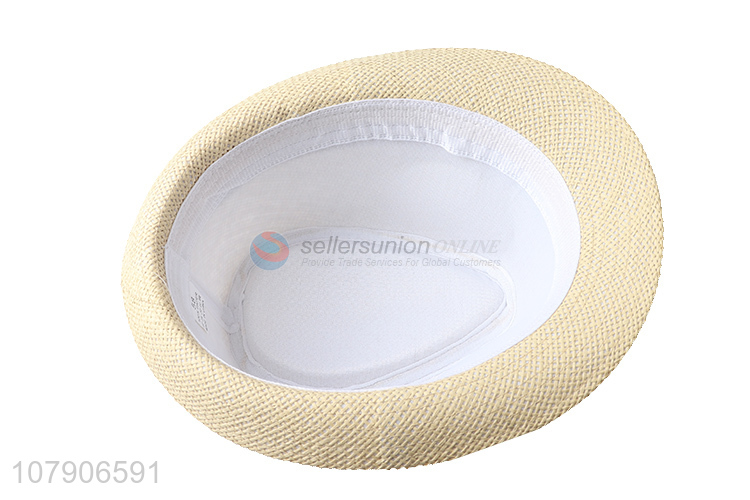 China manufacturer trendy European holiday straw hat fedora panama jazz hat