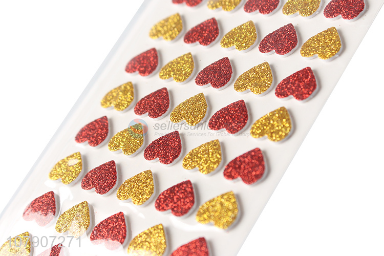 Low price direct sale heart-shaped glitter stickers for children