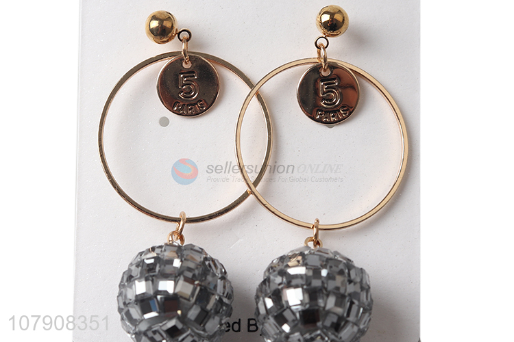 Good price fashion design circle pendant drop earrings