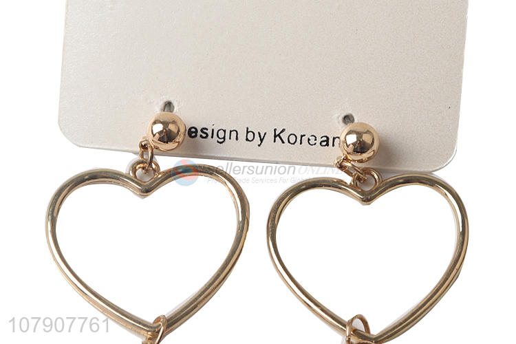 Factory direct sale heart shape jewelry earrings with pearls