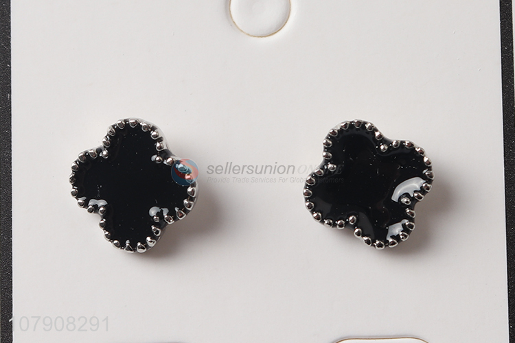 Fashion style black metal women stud earrings jewelry for gifts