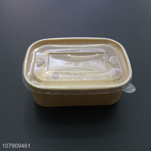 Factory wholesale yellow 750ml kraft <em>paper</em> bowl packaging box