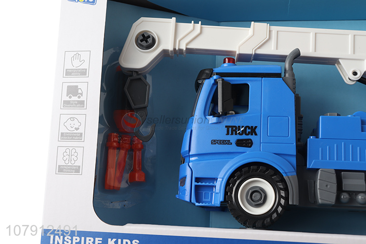 Good quality plastic toy vechicle diy disassembly construction truck toy