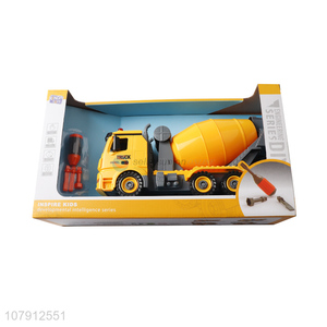 High quality plastic toy vechicle diy disassembly construction truck toy