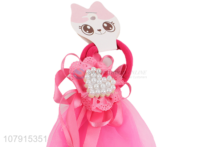 New Design Kids Elastic Hair Rope With Flowing Veil