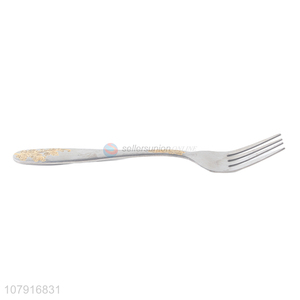 Top sale stainless steel patterned handle flatware tableware fork wholesale