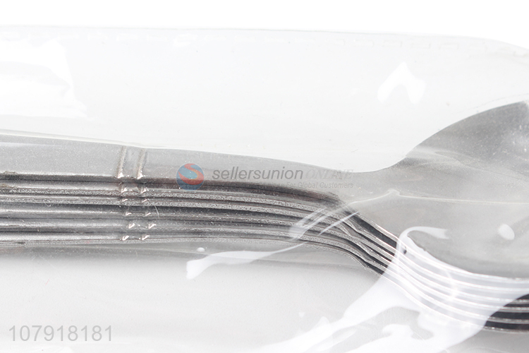 Yiwu export silver engraving stainless steel dinner spoon