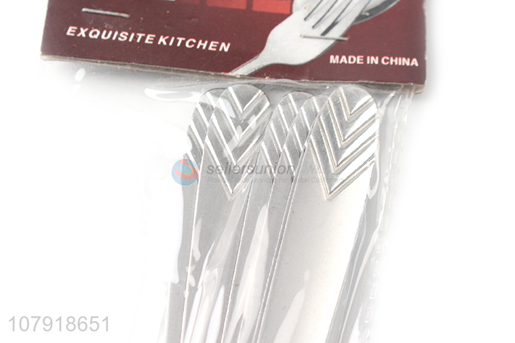 Factory custom silver carved stainless steel spoon for eating