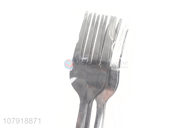 Wholesale silver short handle stainless steel carved fork