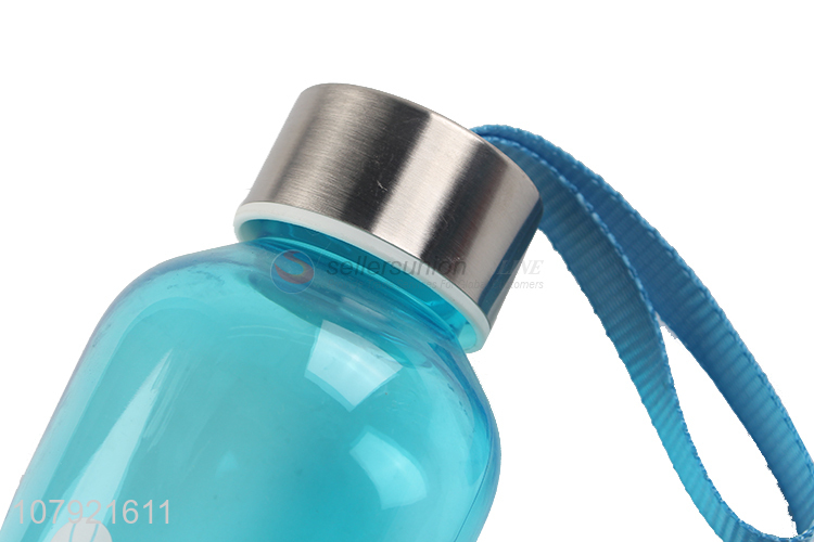 New product plastic portable 450ml water cup drinking bottle with rope