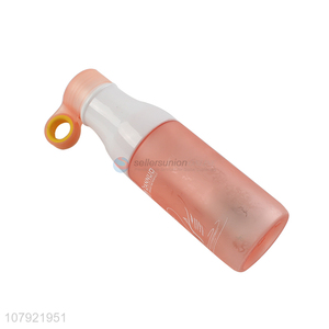 Factory wholesale orange plastic frosted portable water bottle