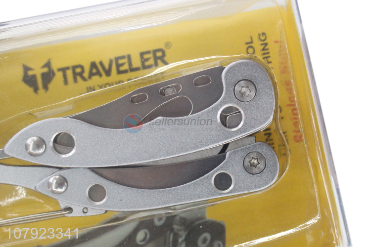 Yiwu wholesale silver multifunction stainless steel portable folding knife