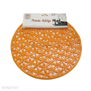 Top quality round orange waterproof non-slip bathroom floor mat bath mat