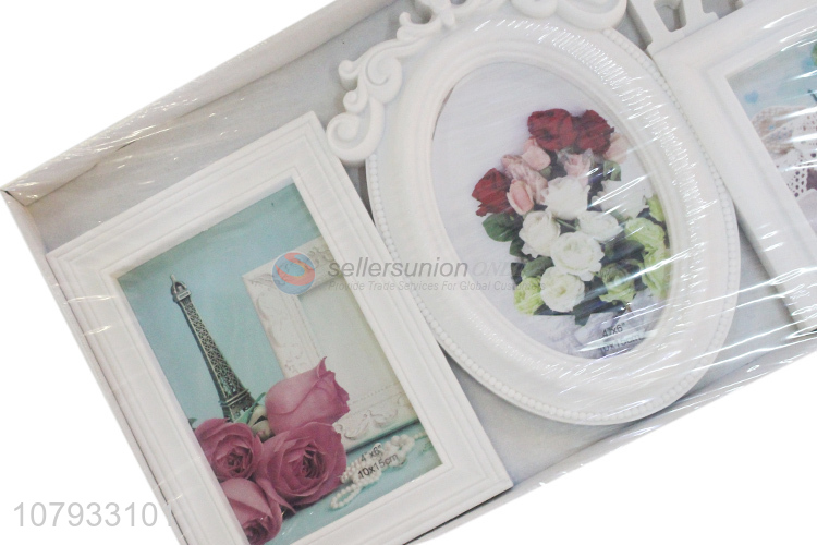 Factory direct sale plastic three openings family collage picture photo frame