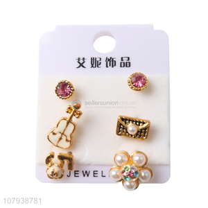 Latest design fashion style women jewelry stud earrings wholesale