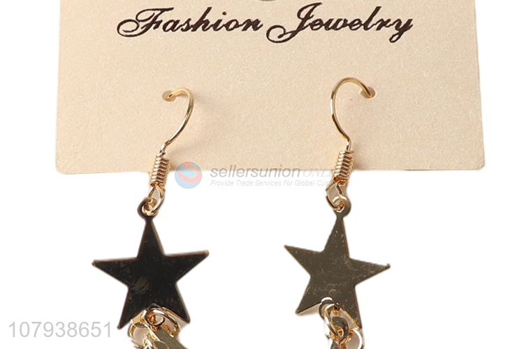 Best quality women star long earrings jewelry with cheap price