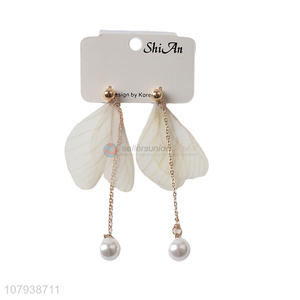 Wholesale from china earring hoops wings pearl earrings jewelry