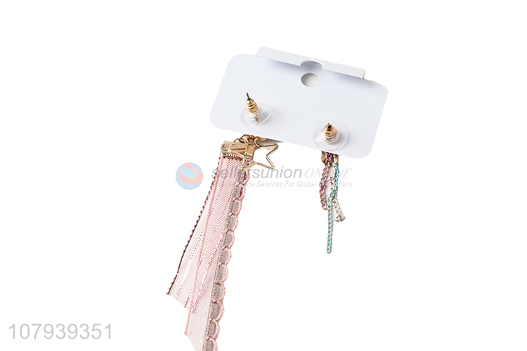 Creative design fashion long tassel stud earrings for women jewelry