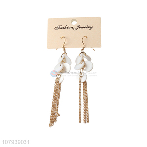 China factory women jewelry long tassel metal earrings for sale