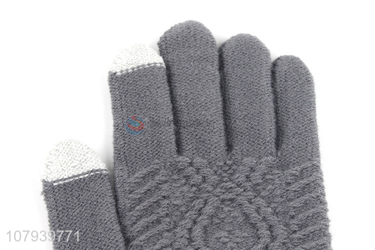 Good Price Knitted Gloves Ladies Winter Touch Screen Glove