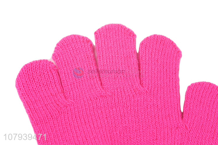 Wholesale Pure Color Ladies Gloves Five Finger Glove