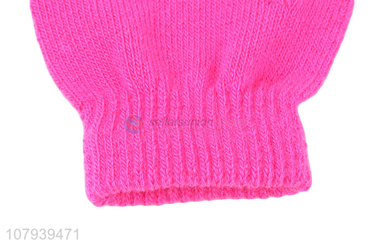 Wholesale Pure Color Ladies Gloves Five Finger Glove