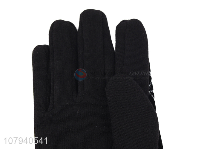 Wholesale ladies winter gloves printed outdoor sport driving cycling glove