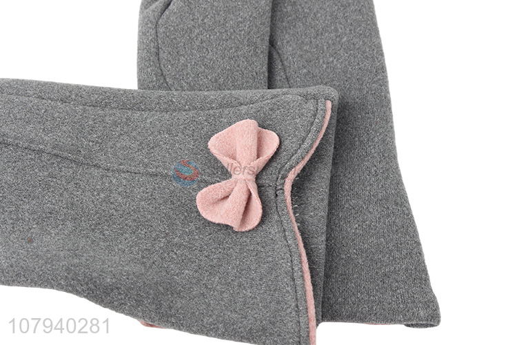 Wholesale gloves women winter gloves with bowknot ladies driving gloves