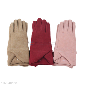 New arrival women winter gloves fashion herringbone driving cycling gloves