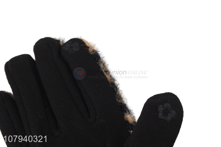 New product women winter gloves leopard grain cycling sport gloves wholesale