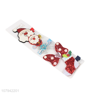 Delicate Design Glitter Christmas Hair Pins Cute Hair Clips Set