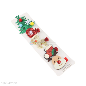 Cartoon Design 5 Pieces Christmas Hairpins Hair Clips Set