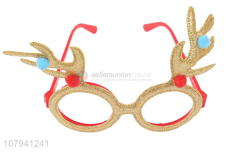 Cute Design Antlers Glasses Christmas Decorative Glasses