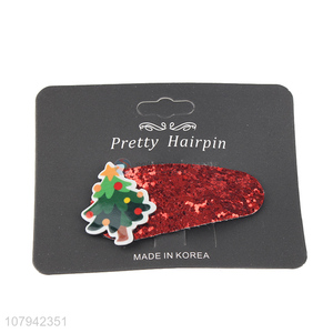 Custom Christmas Hair Accessories Christmas Tree Pattern Hair Clip