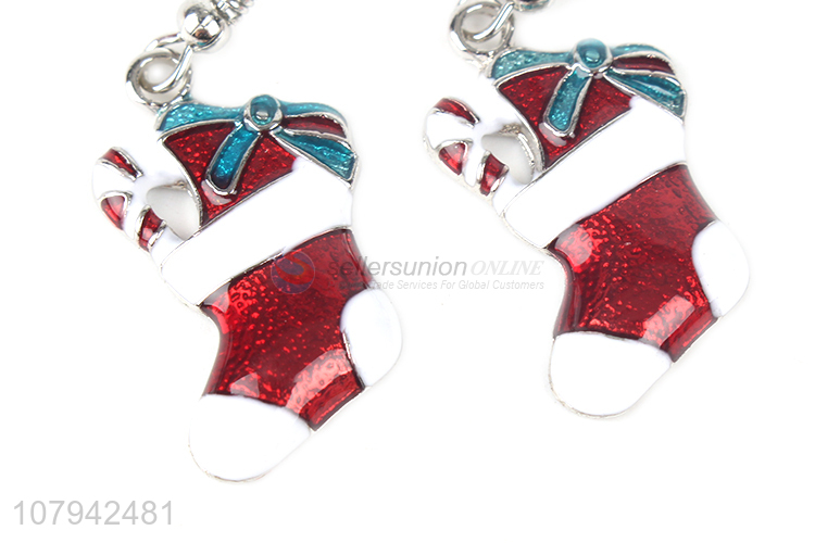 Best Sale Christmas Sock Pendant Dangle Earring Fashion Jewelry