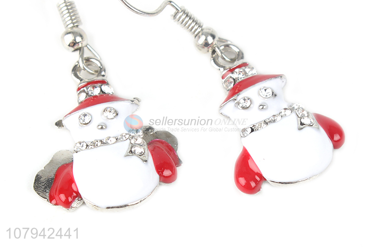 Good Sale Snowman Shape Pendant Earring For Christmas Decoration