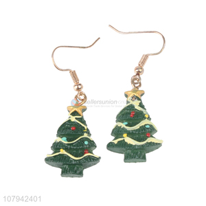 Wholesale Colorful Christmas Tree Pendant Earring Fashion Jewelry