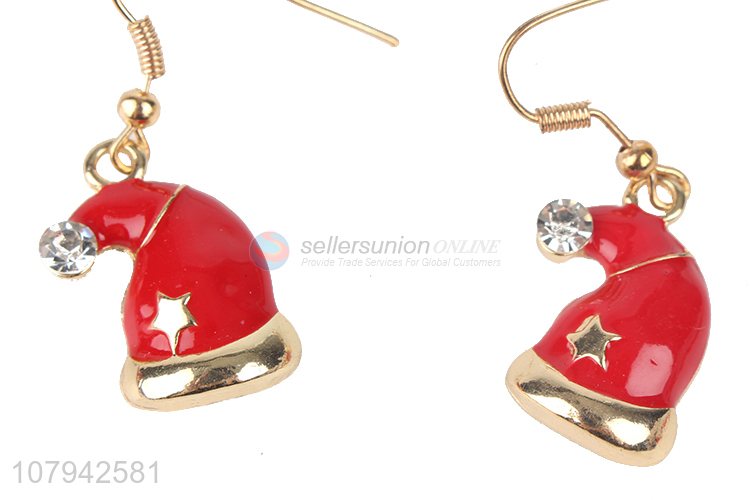 Wholesale Stylish Christmas Hat Pendant Earring For Women