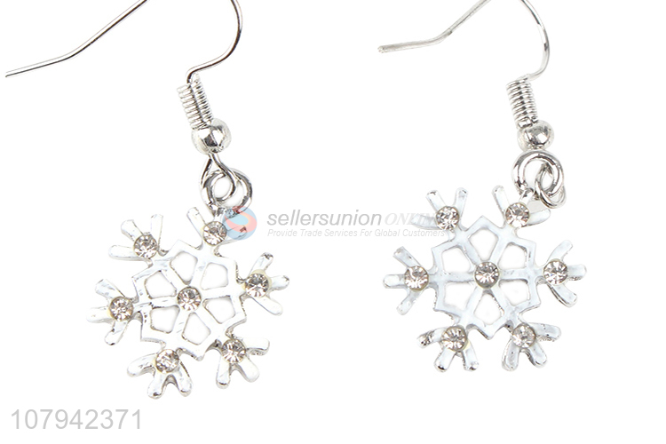 High Quality Metal Snowflake Pendant Earrings Hook Earring