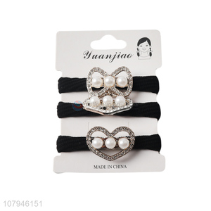 New Arrival Black Pearl Hair Tie Temperament Lady Hair Accessories Set