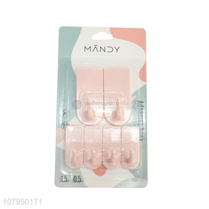 Factory direct sale pink plastic combination sticking hooks set 6pcs