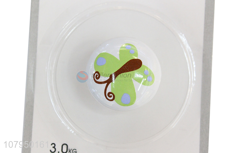 Popular products green butterfly ceramic sticky hook home decoration hooks