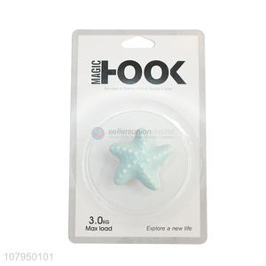 Yiwu exports blue starfish ceramic hook household creative sticky hook